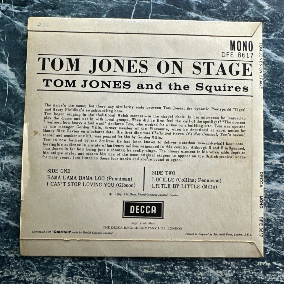 Tom Jones & The Squires - Tom Jones On Stage 7” Vinyl Record Single VG+ Foto 2 de 4