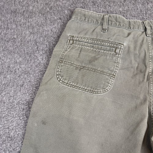 Vintage Carhartt Cotton Twill Work Shorts Men’s 38 Green Canvas Work Carpenter - Picture 6 of 10