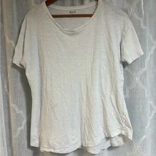 Madewell White Short Sleeve Tee Casual Classic Shirt Size Large T-Shirt Basic