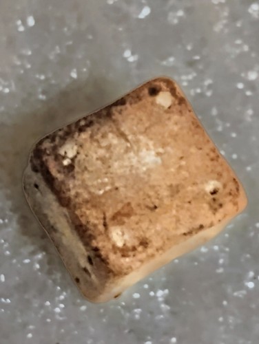 Square Beige & Brown Collectible Single Bead with Drilled Holes