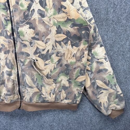 Sudadera con Capucha Camuflada Vintage Adulto 2XL Verde Años 90 Camuflaje Árbol Real Mussy Edredón Forrado - Imagen 5 de 10