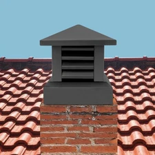 10x10 Inch Chimney Cap Black Aluminum Alloy Rain Guard for Fireplace Flue