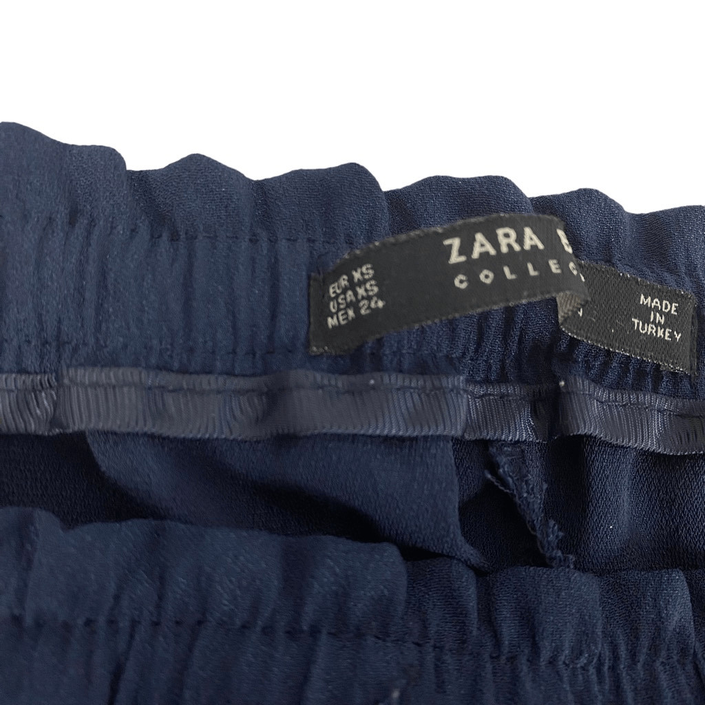 Zara Basic Navy Pull On Drawstring Pant size XS - image 5