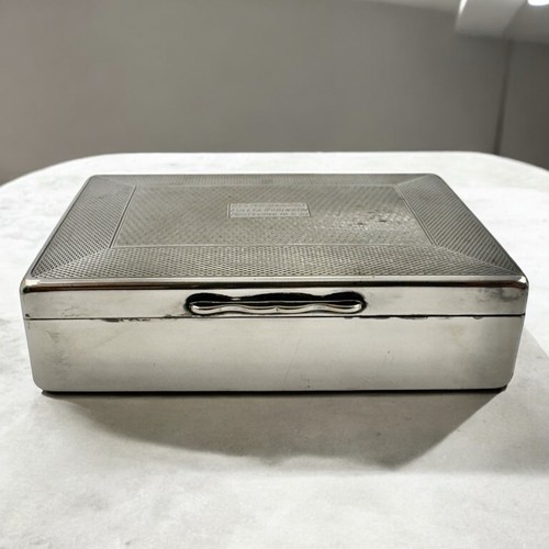 HB ARISTOCRAT EPNS Vintage SILVER PLATED CIGARETTE CASE Metal Wood BOX England - Picture 2 of 24