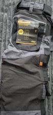 Image of Snickers 6241 Grey/Black All Roundwork Slim Fit Stretch Trousers Holster Pocket 