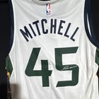 Donovan Mitchell Utah Jazz #45 Signed NBA Jersey Size L BAS Witnessed WM55648
