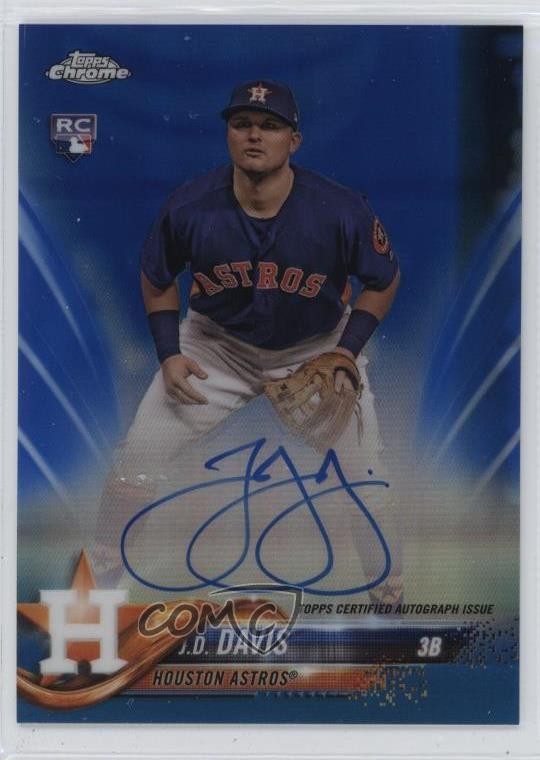2018 Topps Chrome Rookie Blue Refractor 137/150 JD Davis #RA-JD Auto RC hb8