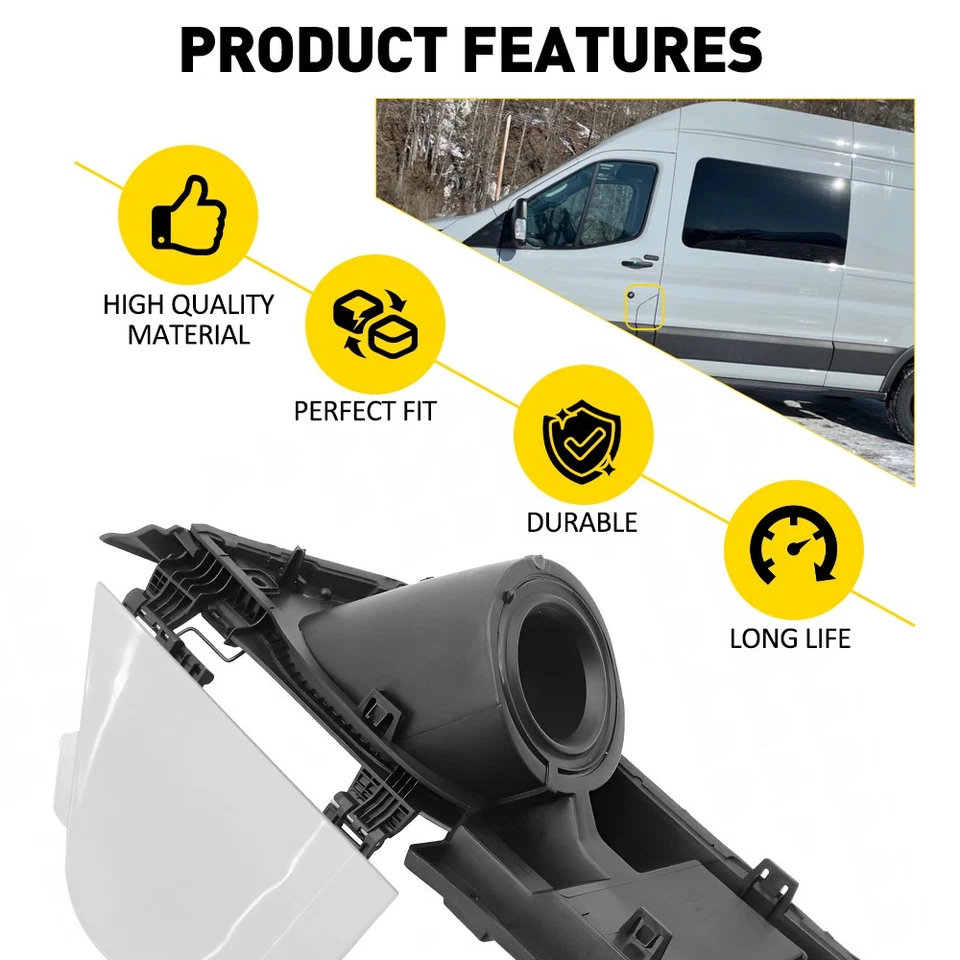Fuel Gas Tank Door& Cover Filler Assembly For Ford Transit Van 150/250/350 350HD Foto 3 de 4