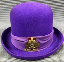 Shannon Phillips 100% Wool Purple Derby Hat W/Feather L Made In USA