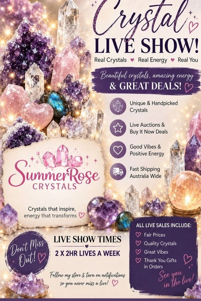 ✨ SummerRose Crystals LIVE – Crystal Auctions, Bargains & One-Off Pieces 💎