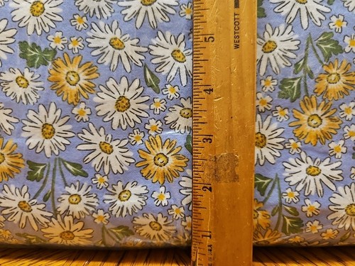BOLT 8 YARDS DAISEY FLOWER FLANNEL FABRIC SEWING RAG QUILT COTTON YELLOW WHITE - Picture 4 of 4