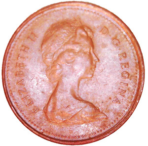 1979 Rare error Canadian Penny extra sharp detail Doubled KG initials free ship
