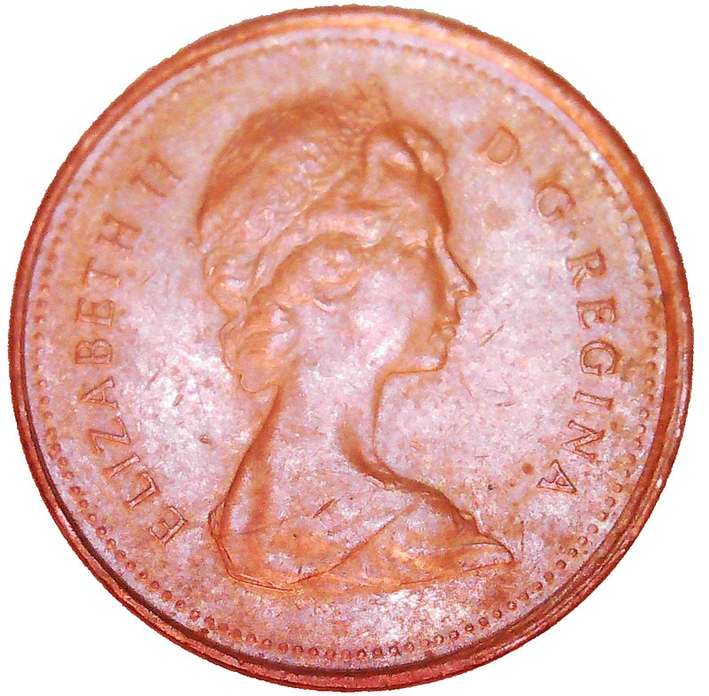 1979 Rare error Canadian Penny extra sharp detail Doubled KG initials free ship