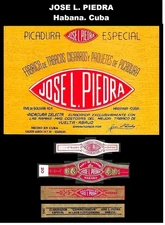 Great Cuban Cigar Label & Cigar band vitola of J. L.PIEDRA. Havana Collectibles