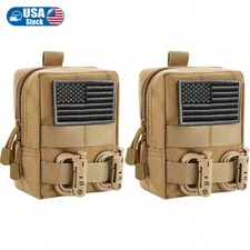 Tactical Molle Pouch 2 Pack Tactical Style Water Resistant EDC Utility Bag