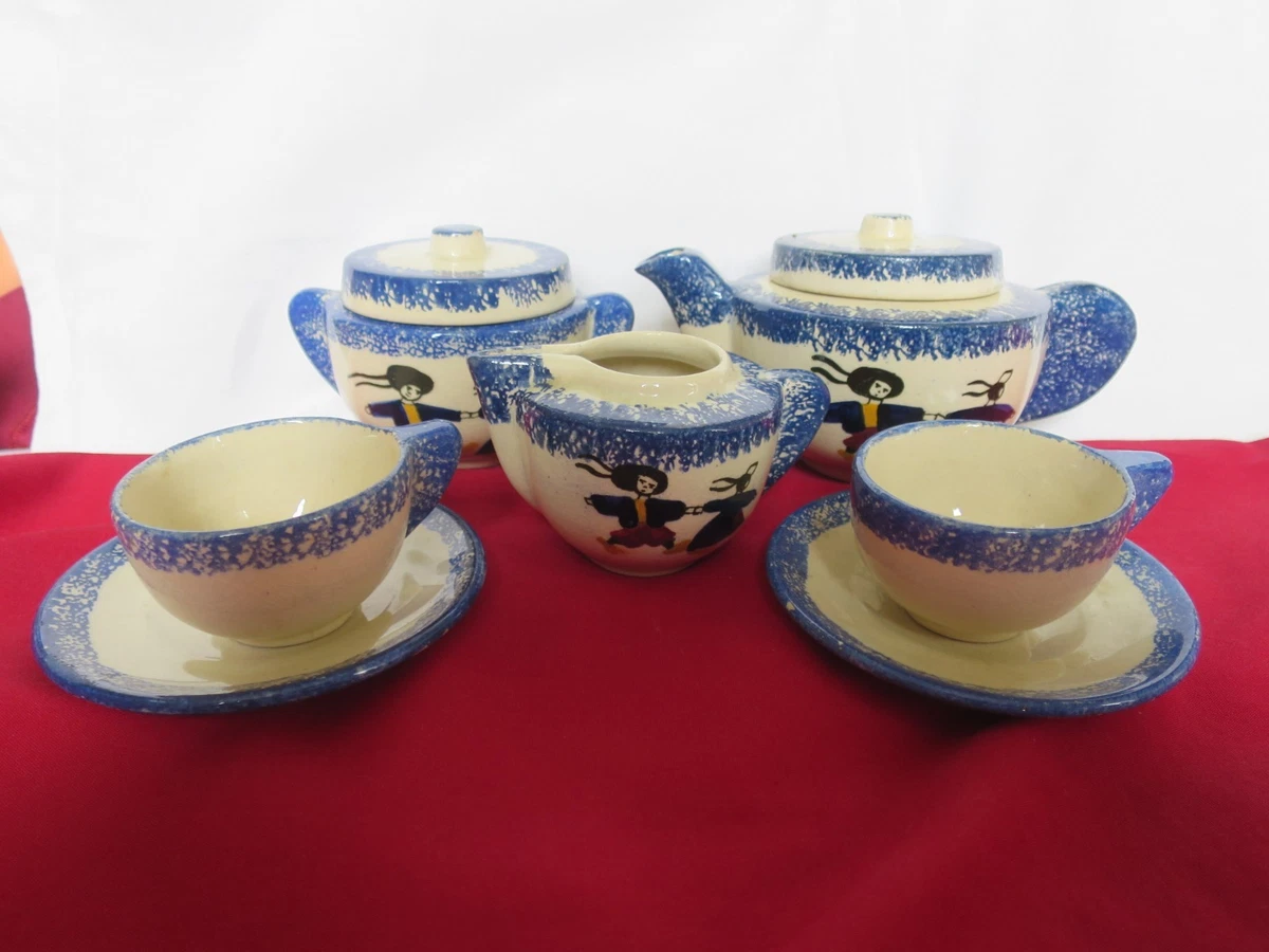 Dînette Poupées Vintage Lot Ancienne Dînette En Porcelaine Pour Poupées - Années 1970, Vintage, Sans éclats Assiettes Porcelaine