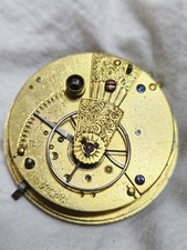Fusee Pocket Watch Movement. Spares Repairs. Good Chain.