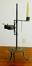 Primitive Antique Fancy Adjustable Betty- Grease-Whale Oil/ Candle Lamp