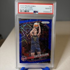 2025 PANINI PRIZM WNBA BLUE VELOCITY #22 CAITLIN CLARK PSA 10 Indiana Fever 