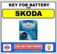 Key Fob Battery Skoda Kamiq 2020-2025  Eunicell CR2032 *NW Model*