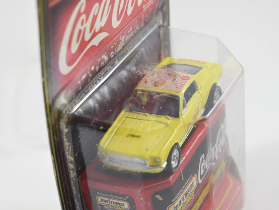 Matchbox Collectibles 1968 Ford Mustang Cobra Jet Yellow Coca Cola 1/64 - Image 3 of 4