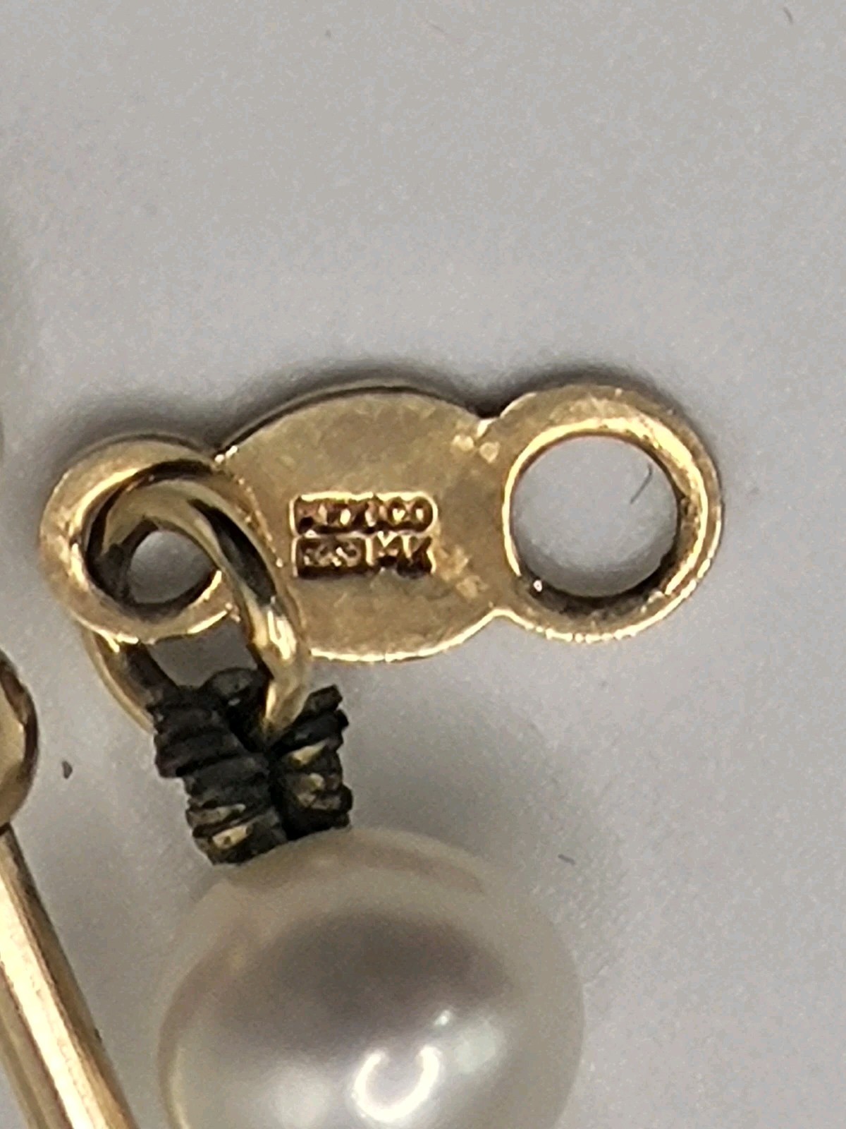 2 Pc Solid 14K Yellow Gold Authentic Floating Pea… - image 8