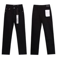 Black Purple Brand Men's Personality Simplicity Street Casual Slim Fit Jeans