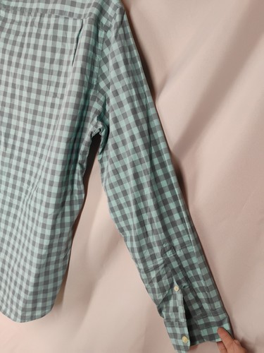 J Crew Tailored mittelblau kariertes Herrenhemd leicht langarm - Bild 13 von 14