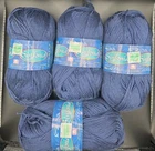 Lot Of 4 Sinfonia Marino Dark Blue Sport Weight Mercerized Cotton Yarn 218 Yd Ea