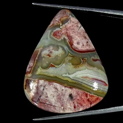 42.20Cts Natural Crazy Lace Agate Pear Cabochon Loose Gemstone
