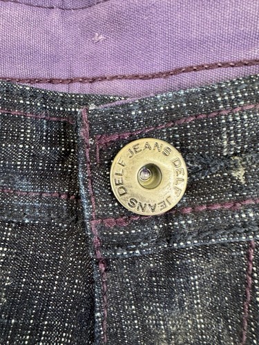 Delf Dark Blue/Purple Embroidered Jeans Men's Size W38 L32 POE - Picture 4 of 8