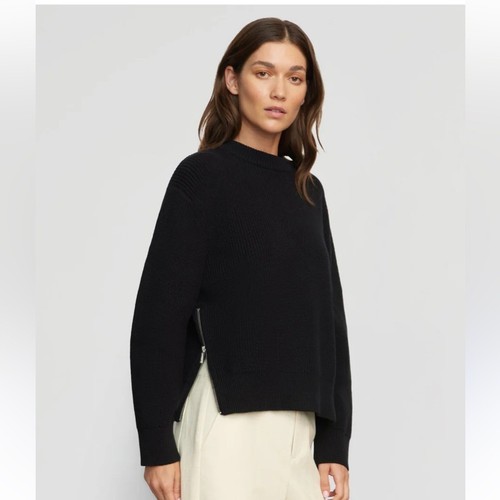 Modern Citizen Side Zip Sweater Rayon Cashmere XS Black Pulli Staple