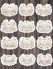 Love Swans Die Cut Vinyl Stickers Set Scrapbooking Laptop Waterbottle
