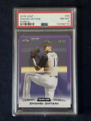 2018 Leaf Purple /25 Shohei Ohtani Rookie RC PSA 8 #3   14/25