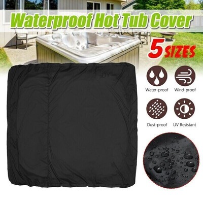 Hperu Whirlpoolabdeckung Wasserdicht - 16,9x15x21,3 Zoll, Faltbar Mit Kordelzug & Schnallen