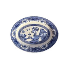 Vintage English Ironstone Tableware (E.I.T. Ltd) Blue Willow Oval Serving Plate