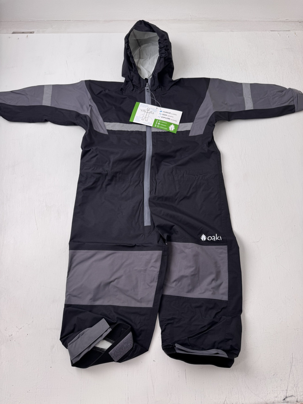 Oaki Children's One Piece Rain Suit Black Size 3T New With Tags