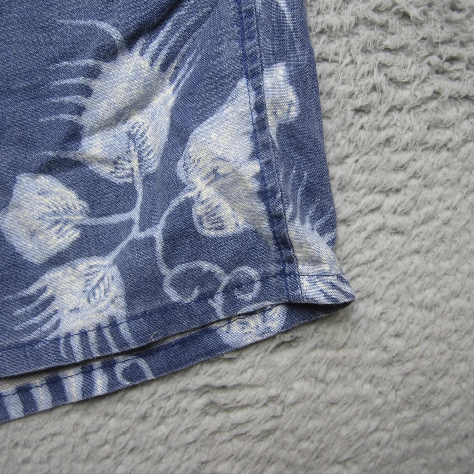 Pantalones Cortos Polo Ralph Lauren Para Hombre 33 Azul Hawaiano Aloha Hecho en EE. UU. Floral Plisado Foto 3 de 4