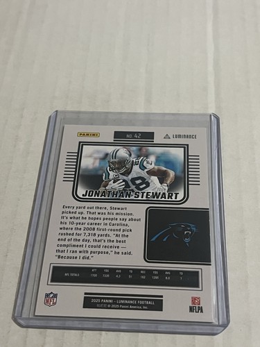 2025 Panini Luminance Jonathan Stewart Teal Parallel /35 SSP Panthers - Picture 2 of 2