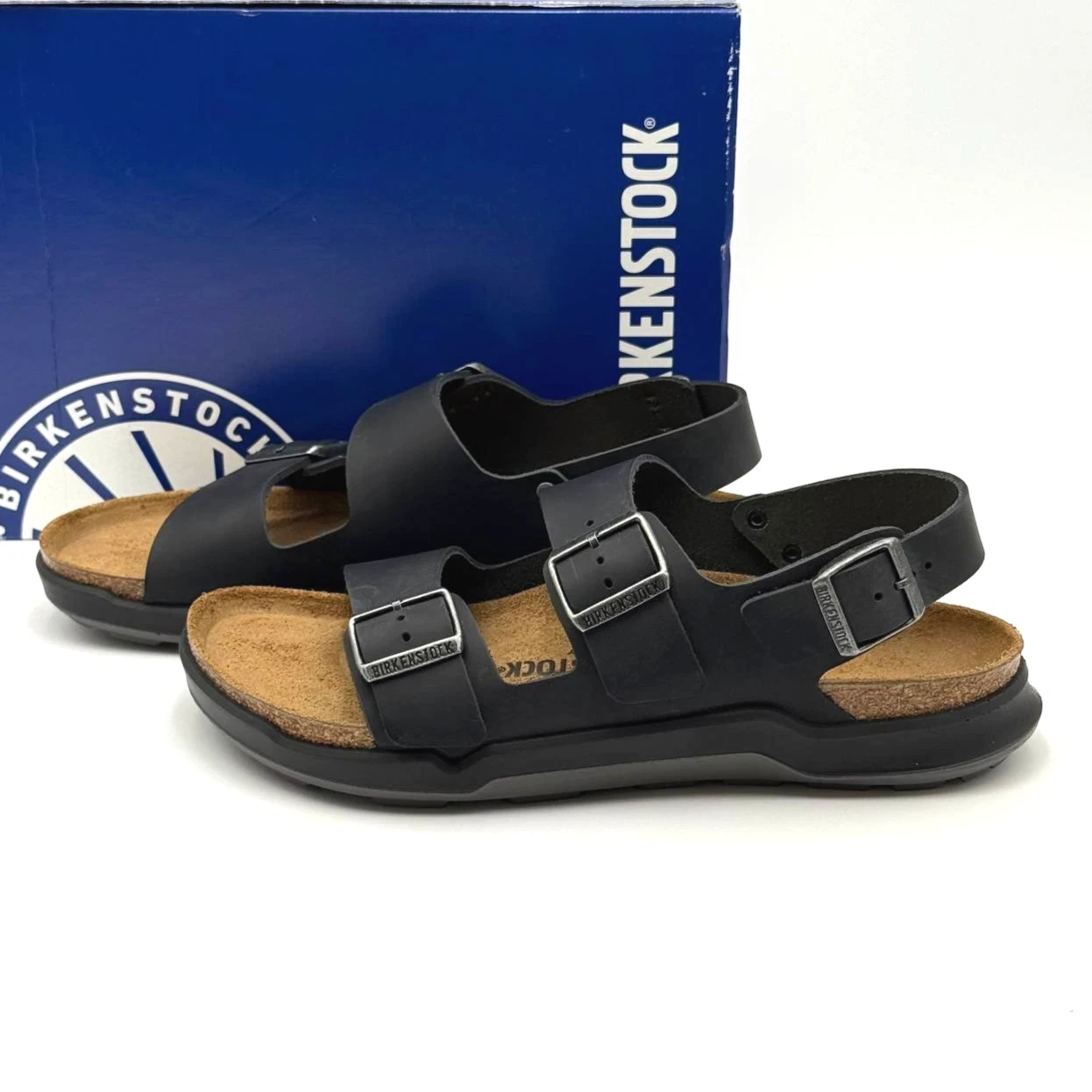 Birkenstock Milano CT Sandals Men's 9 / 42 EU Rugged Black Oiled Leather 1018426