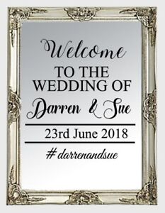 Personalise Wedding Sign Custom Venue Welcome Decor Notice Sticker Vinyl Decal 1