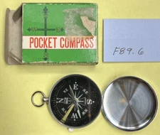 Vintage Compass EDGE MARK  Japan Steel Case, works Well  Original Box