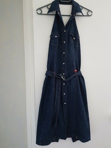 denim halter neck dress
