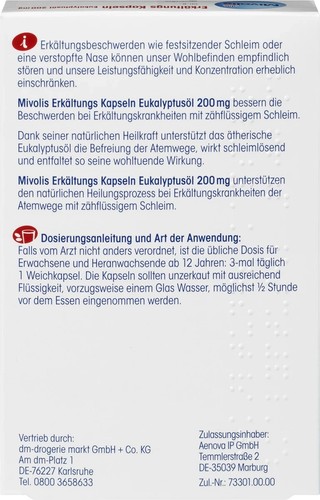 Mivolis Erkältungskapseln Eukalyptusöl 1x60 Kapseln - Bild 2 von 6