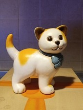 THUN GATTO FIOCCO CELESTE GRANDE 15 CM FUORI PRODUZIONE RARO