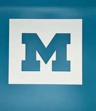 University of Michigan Wolverines M 7" x 6" Custom Stencil
