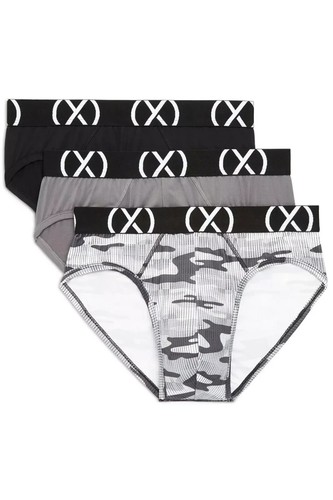 "2(x)ist" Size XL Lead & Tech Camo No Show Brief 3-Pack - Black/Blue/Brown/Gray - Picture 5 of 5