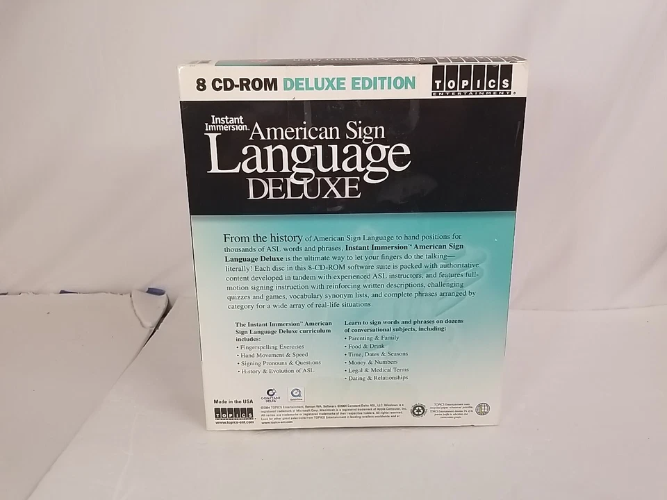 Lenguaje de Señas Americano Edición Deluxe Inmersión Instantánea 8-CD ROM Foto 3 de 4