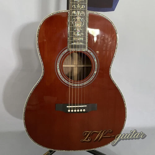 39 Inch 00045 Acoustic Guitar Solid Spruce Top Rosewood Body Abalone Inlay Gold