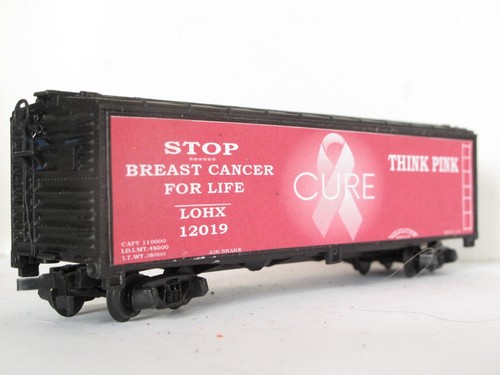 HO SCALE CUSTOM LETTERED STOP BREAST CANCER THINK PINK REEFER 🎗🎗🎗AVAIL IN O🎗 - Picture 2 of 12